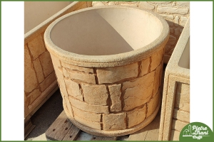 Vaso Effetto Mattoni Rotondo h. 38